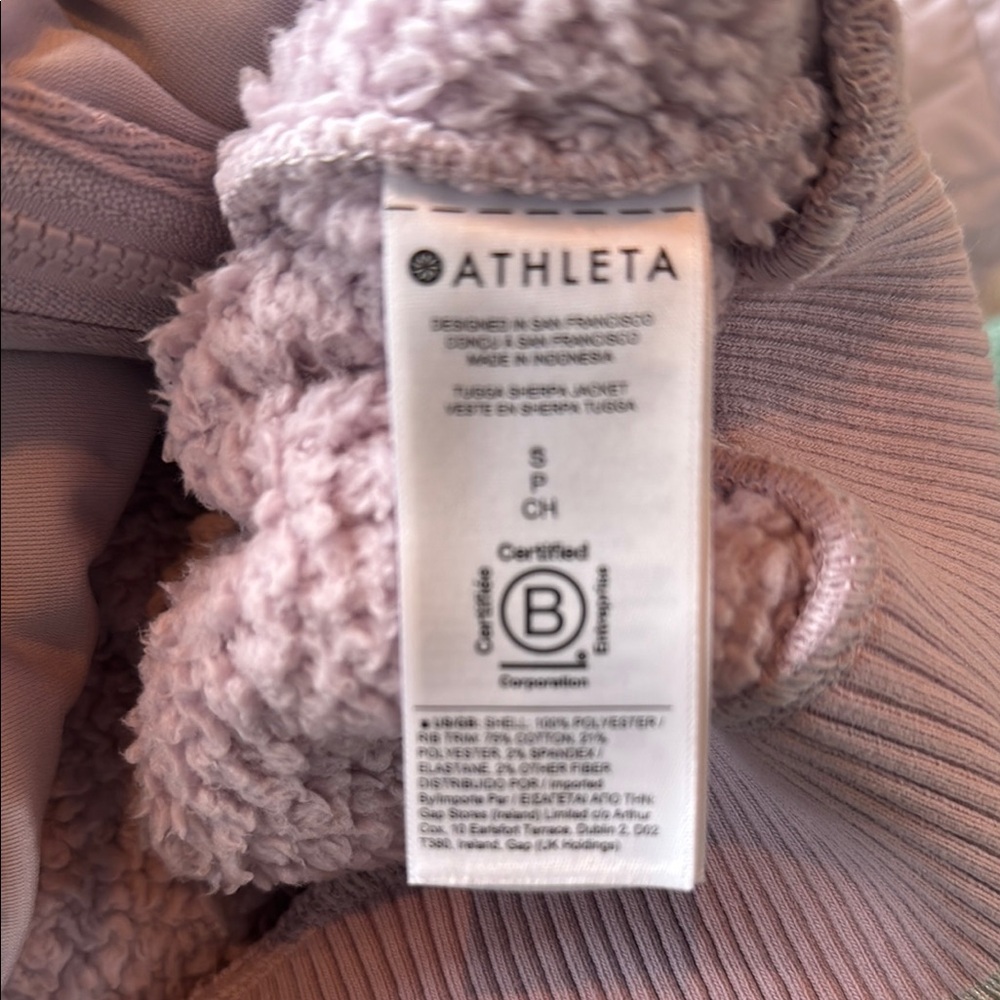 Athleta Cozy Rosey Lavender Sm zip Fleece Jacket and Quilted jogger Pants Set 8 - Picture 10 of 16